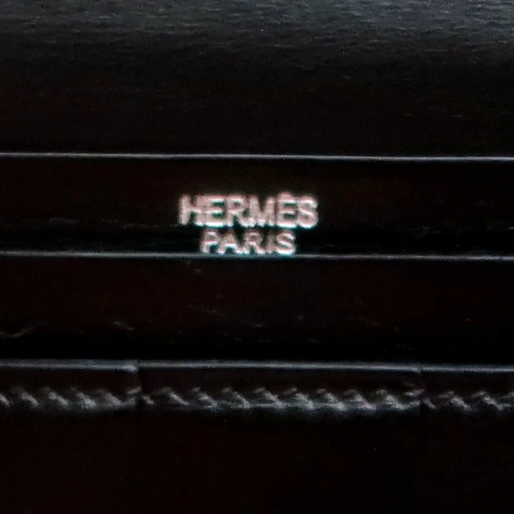 Hermès Béarn Black Leather H Buckle Long Wallet Bifold Luxury French Designer - Picture 7 of 15